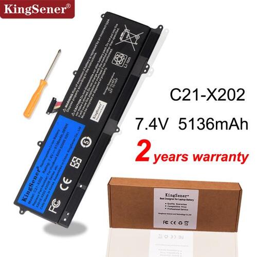 KingSener C21-X202 노트북 배터리 ASUS VivoBook S200 S200E X201 X201E X202 X202E S200E-CT209H 5136mAh