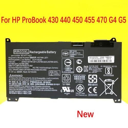 RR03XL HP ProBook 430 440 450 455 470 G4 G5 HSTNN-PB6W HSTNN-UB7C HSTNN-LB71