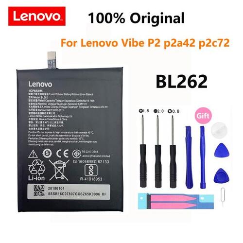 Lenovo Vibe P2 P2C72 P2A42 핸드폰 교체 배터리 Bateria 용 100%  5000mAh BL262 배터리