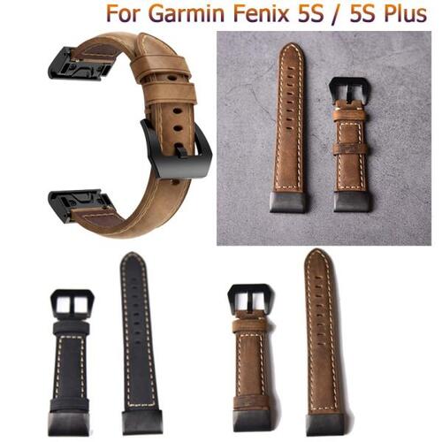 스포츠 시계 팔찌 밴드 클래식 가죽 스트랩 손목 Garmin Fenix 5S Plus 6S 20mm