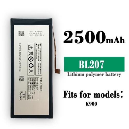 BL207 고품질 배터리 Lenovo K900 교체 2500mAh BL-207 핸드폰 내부 리튬 이온 백업 최신 배터리