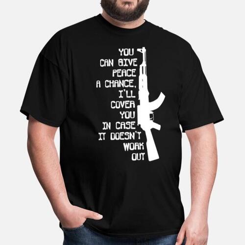당신은 평화를 기회를 줄 수 있습니다 그것이 작동하지 않을 경우를 커버 할 것입니다군용 남자 티셔츠