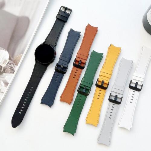 No Gaps Leather Band For Samsung Galaxy Watch 4 classic 46mm smartwatch belt Sport Bracelet strap