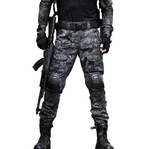 전술 바지 남자 카고 무릎 패드 SWAT 밀리터리 에어소프트 카모 의류 헌터 필드 작업