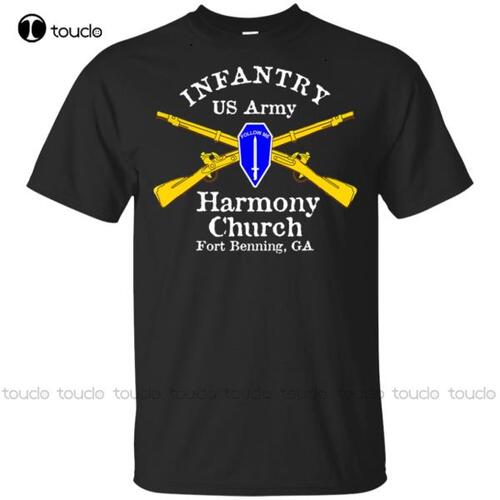 보병 미국 밀리터리 하모니 교회 포트 벤닝 Ga 블랙 티셔츠 Xs-5Xl 있은 티셔츠 남자여름