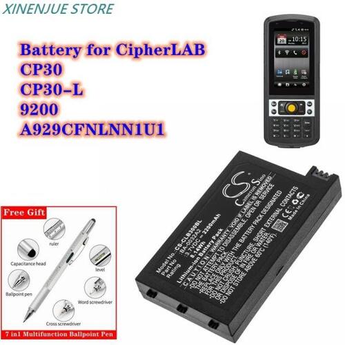 CipherLAB CP30, BA-0032A2, 3.7, A929CFNLNN1U1 용 바코드 스캐너 배터리 2200 V/9200 mAh CP30-L