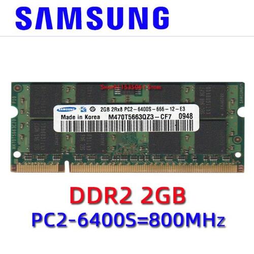 2GB PC2 6400S DDR2 800MHz 노트북 RAM 노트북 메모리 사용 오리지날 삼성 칩셋