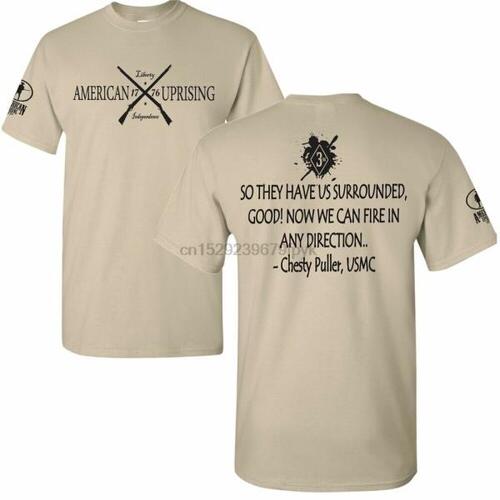 미국 봉기 가슴 풀러 USMC 해병대 밀리터리 티셔츠