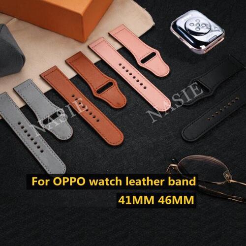 OPPO 시계용 고품질 가죽 루프 밴드,  가죽 밴드 손목 밴드 41mm 46mm