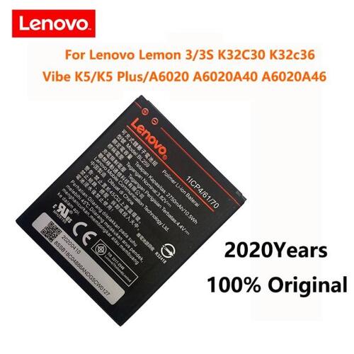 Lenovo-Vibe K5 / K5 Plus A6020 A6020A40 A6020A46 레몬 3 3S 전화 배터리, 100% 정품  BL259 2750mAh 배터리