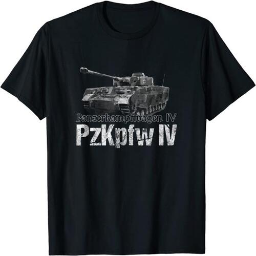 Panzer-Pzkpfw IV 탱크 밀리터리 WW2 차량 여자 티셔츠 반팔 캐주얼 100% 코튼 라운드넥