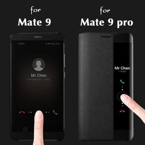 Huawei Mate 9 Pro 용 스마트 뷰 플립 케이스, 충격 방지 마그네틱 가죽
