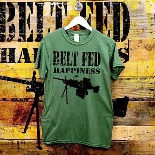 벨트 공급 행복 티셔츠 밀리터리 기관총 전투 베테랑 보병